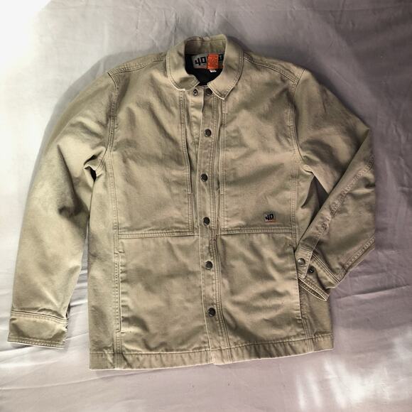 40 Grit by Duluth Trading Men's Tan Canvas Work Chore Jacket Standard Fit S - Picture 1 of 14